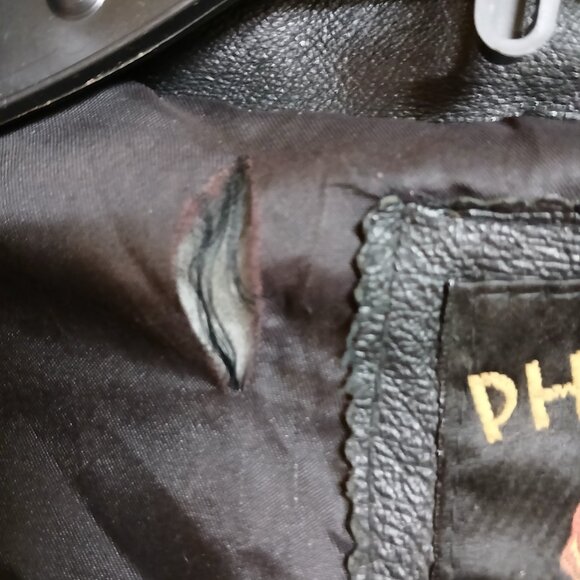 Vintage 90's Leather Jacket Very Rare International Flags Patches USA America - Picture 9 of 12